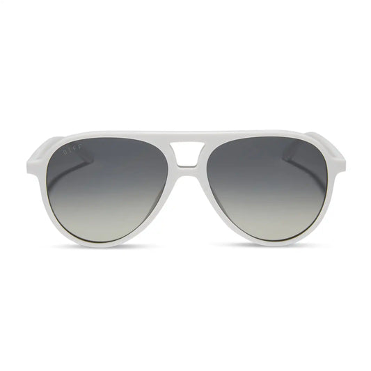 TOSCA II - WHITE CLOUD + GREY GRADIENT + SILVER FLASH SUNGLASSES