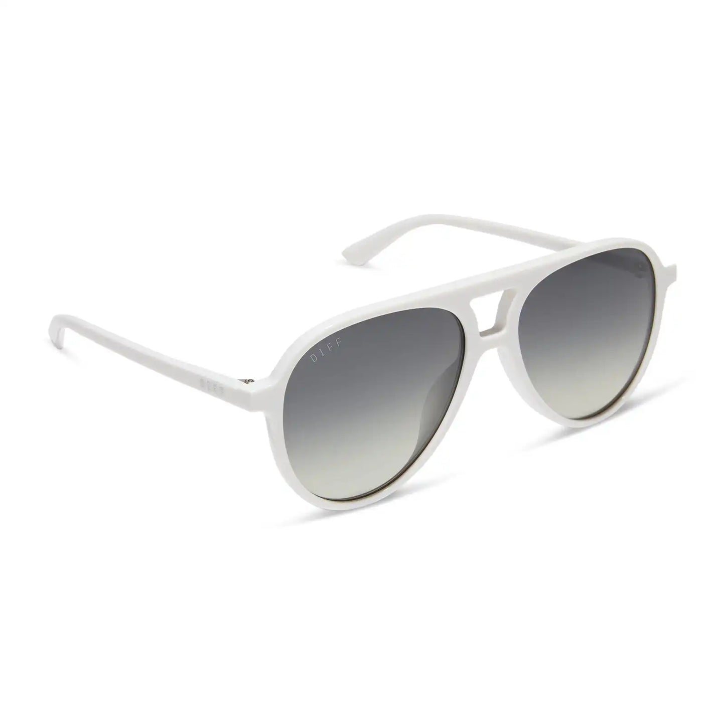 TOSCA II - WHITE CLOUD + GREY GRADIENT + SILVER FLASH SUNGLASSES