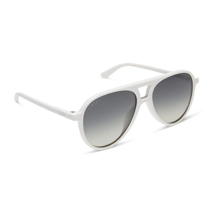 TOSCA II - WHITE CLOUD + GREY GRADIENT + SILVER FLASH SUNGLASSES