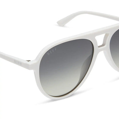 TOSCA II - WHITE CLOUD + GREY GRADIENT + SILVER FLASH SUNGLASSES