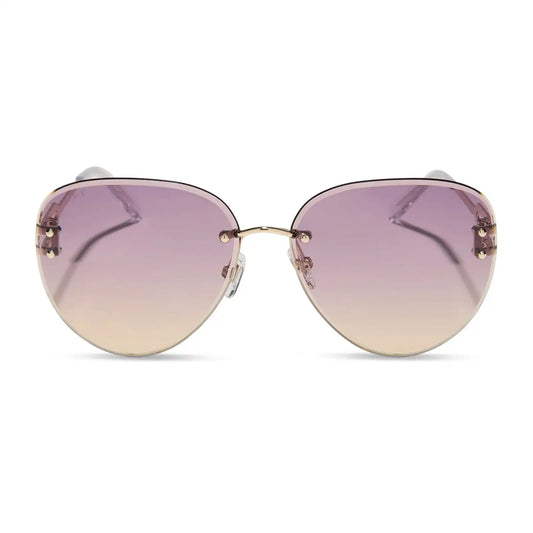 TRISTA - GOLD + MISTY LILAC GRADIENT SUNGLASSES