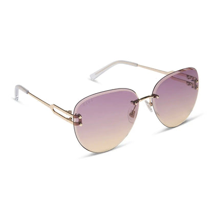 TRISTA - GOLD + MISTY LILAC GRADIENT SUNGLASSES