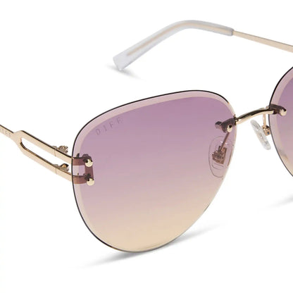 TRISTA - GOLD + MISTY LILAC GRADIENT SUNGLASSES