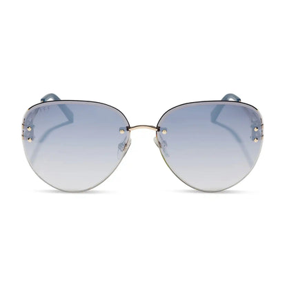 TRISTA - GOLD + SLATE GRADIENT FLASH SUNGLASSES