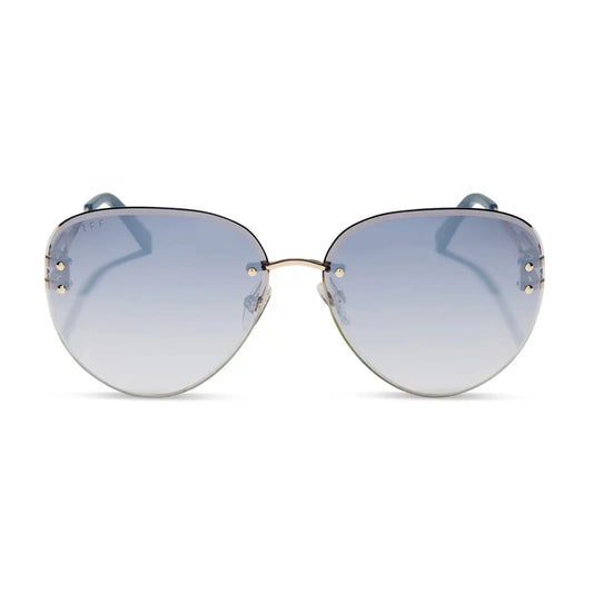 TRISTA - GOLD + SLATE GRADIENT FLASH SUNGLASSES