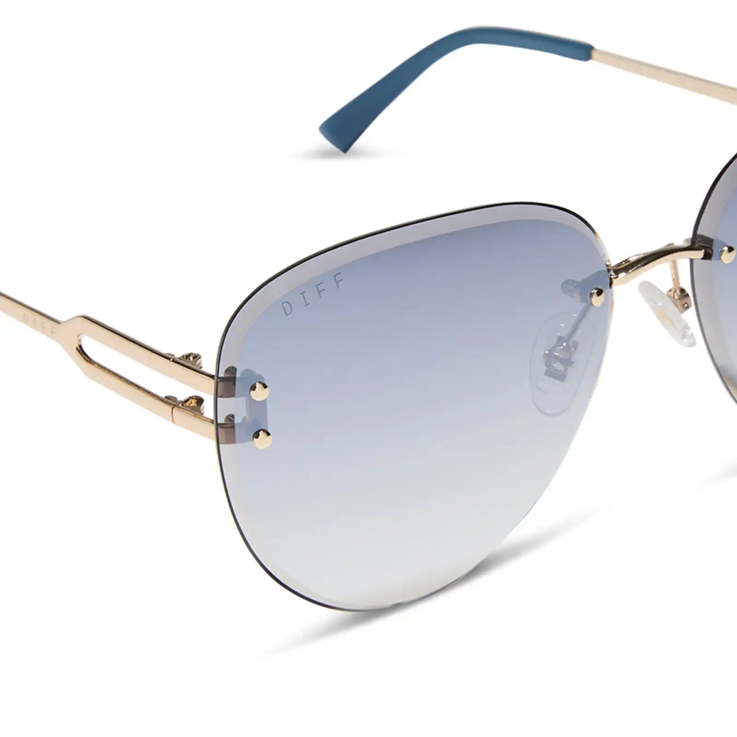TRISTA - GOLD + SLATE GRADIENT FLASH SUNGLASSES