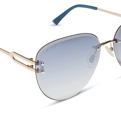 TRISTA - GOLD + SLATE GRADIENT FLASH SUNGLASSES