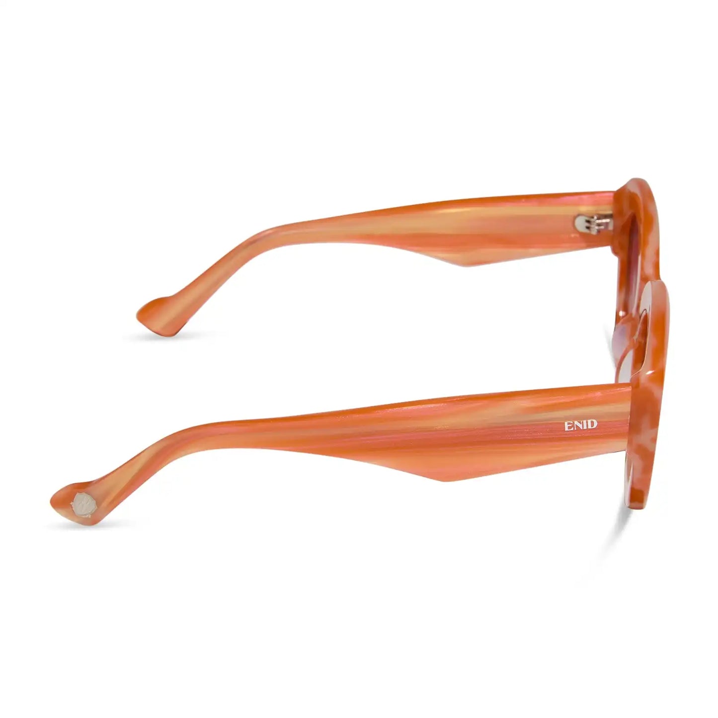 ENID SINCLAIR - ENIDS PINK + ORANGE STRIPE SWEATER + ROSY HIGHLIGHT SUNGLASSES