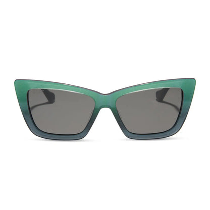 ELPHABA EMERALD - ENCHANTING EMERALD TO BLACK + SHADOWY GREY SUNGLASSES
