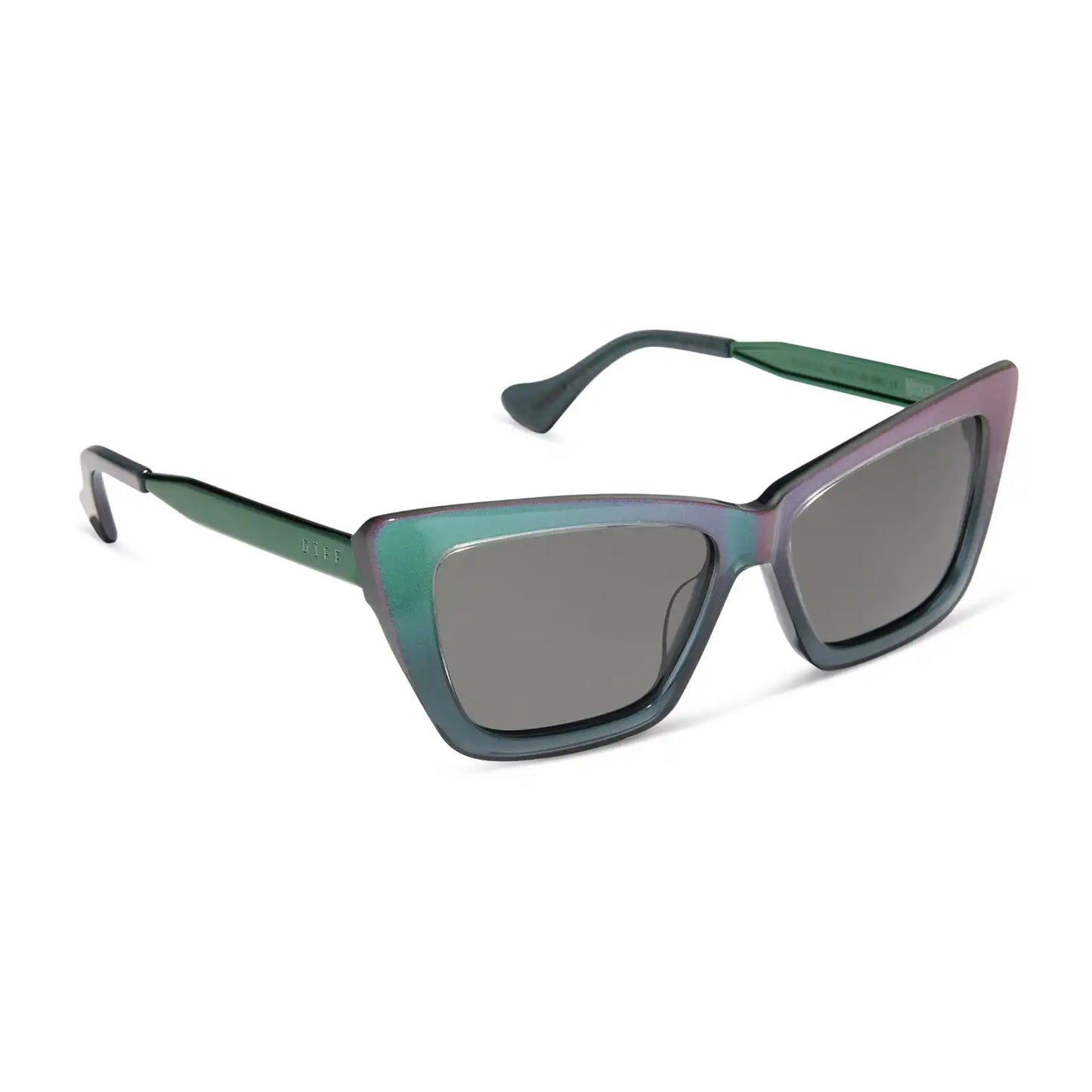 ELPHABA EMERALD - ENCHANTING EMERALD TO BLACK + SHADOWY GREY SUNGLASSES