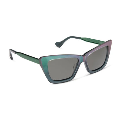 ELPHABA EMERALD - ENCHANTING EMERALD TO BLACK + SHADOWY GREY SUNGLASSES
