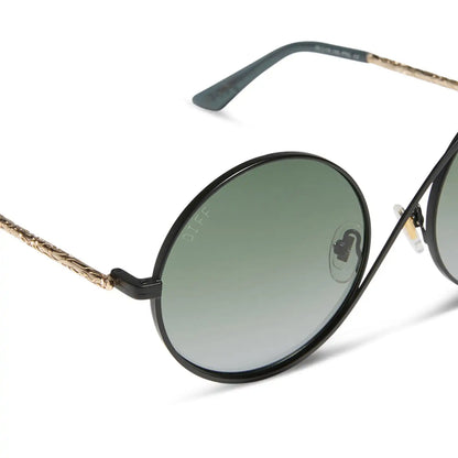 ELPHABA WIRE FRAMES - CLASSIC BLACK WIRE + EMERALD TINT GRADIENT SUNGLASSES