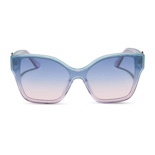 GLINDA UPLAND BUTTERFLY - IRIDESCENT PASTEL BLUE + LAVENDER + OPALESCENT GRADIENT PINK SUNGLASSES