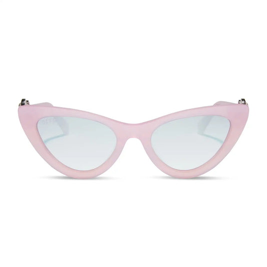 GLINDA UPLAND FOR GOOD - GLASSY PINK CRYSTAL + SILVER FLASH SUNGLASSES