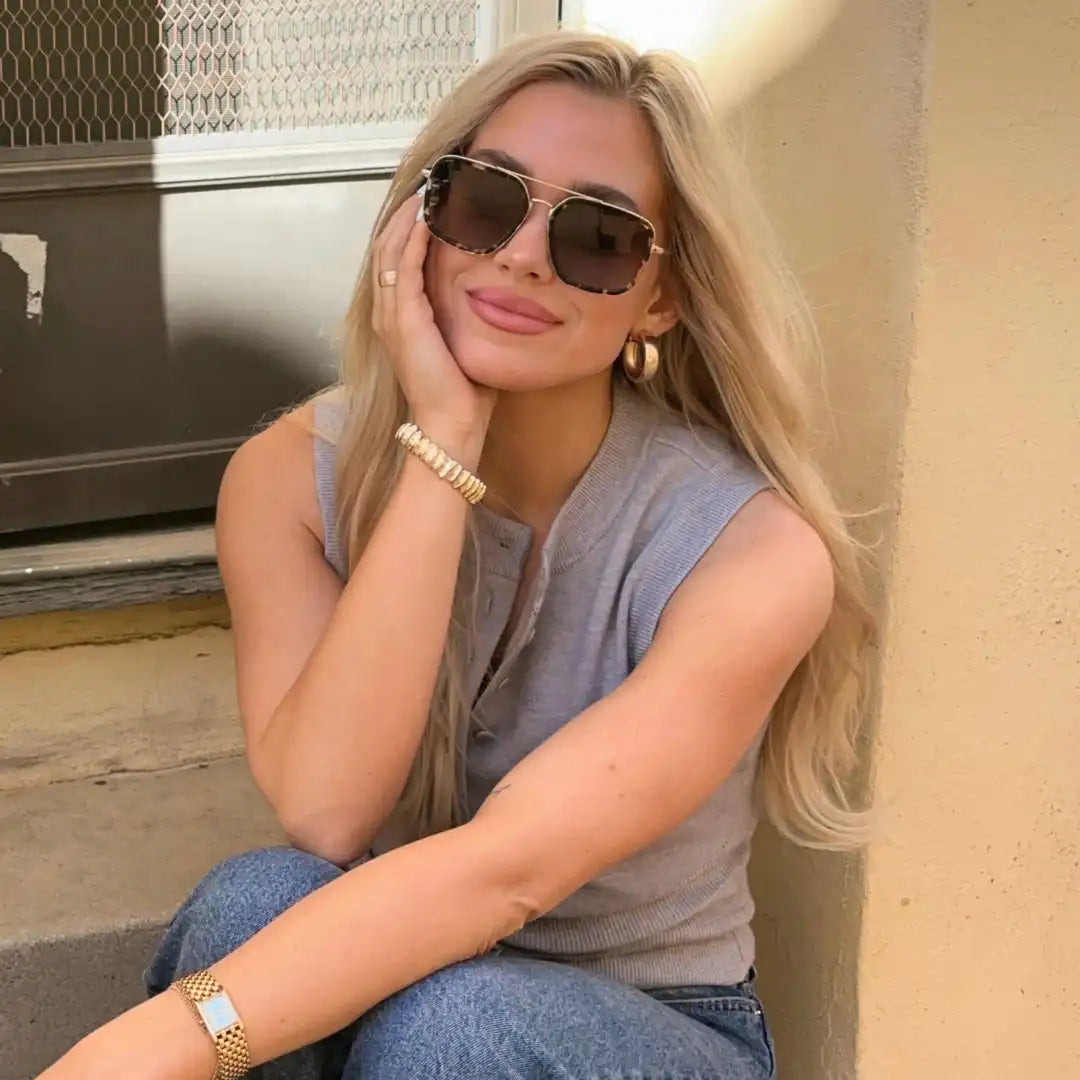 JORDAN - CONFETTI TORTOISE + BROWN GRADIENT SUNGLASSES