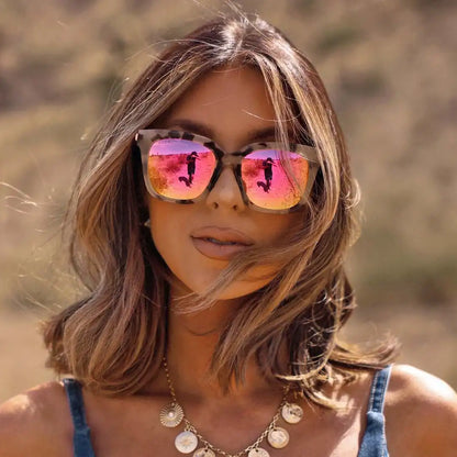 BELLA - CREAM TORTOISE + PINK MIRROR SUNGLASSES