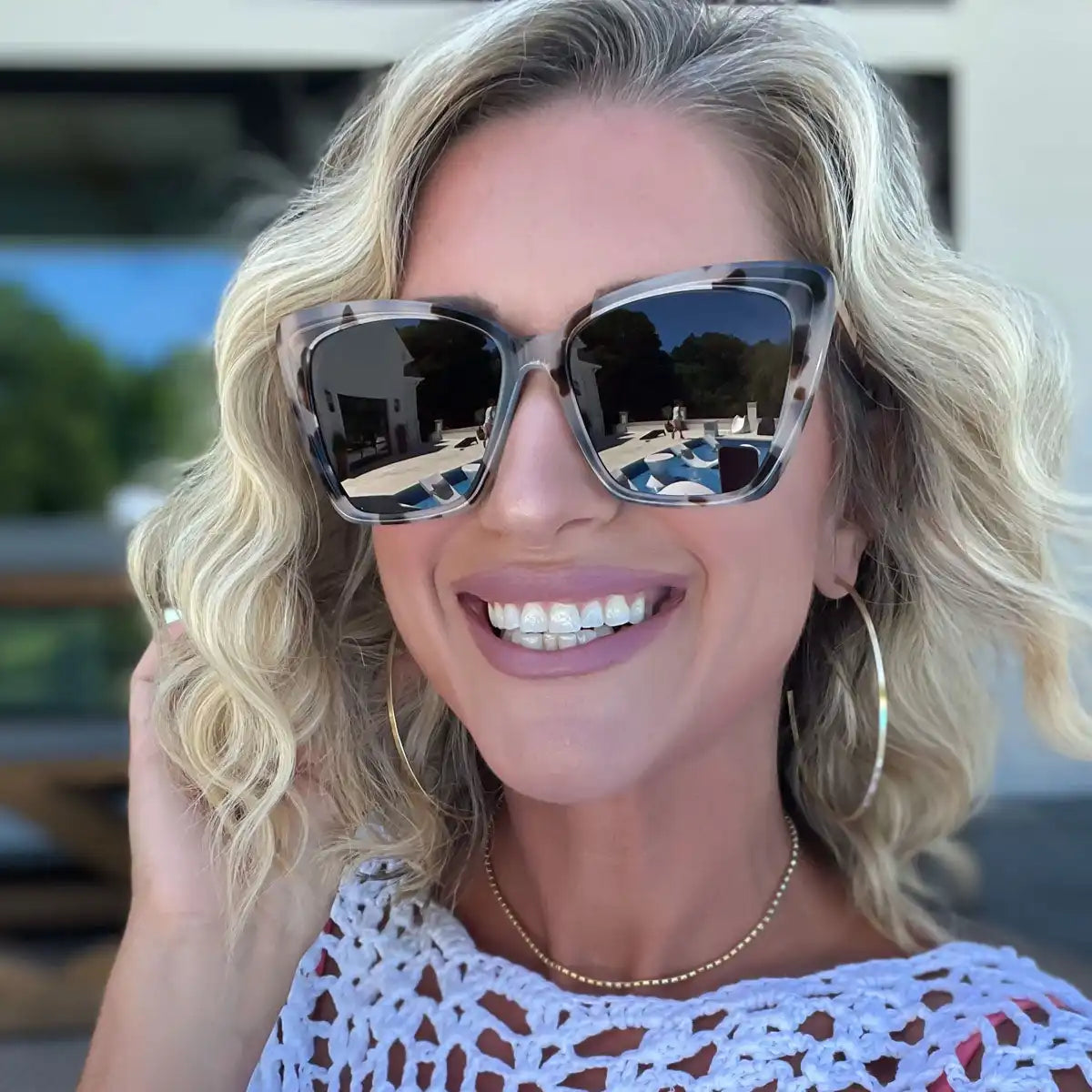 BECKY II - CREAM TORTOISE + GREY POLARIZED SUNGLASSES