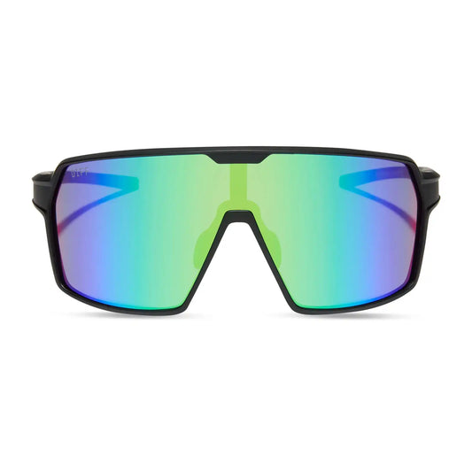 CHARGE - MATTE BLACK + GREEN MIRROR + POLARIZED SUNGLASSES