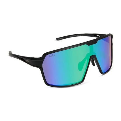 CHARGE - MATTE BLACK + GREEN MIRROR + POLARIZED SUNGLASSES