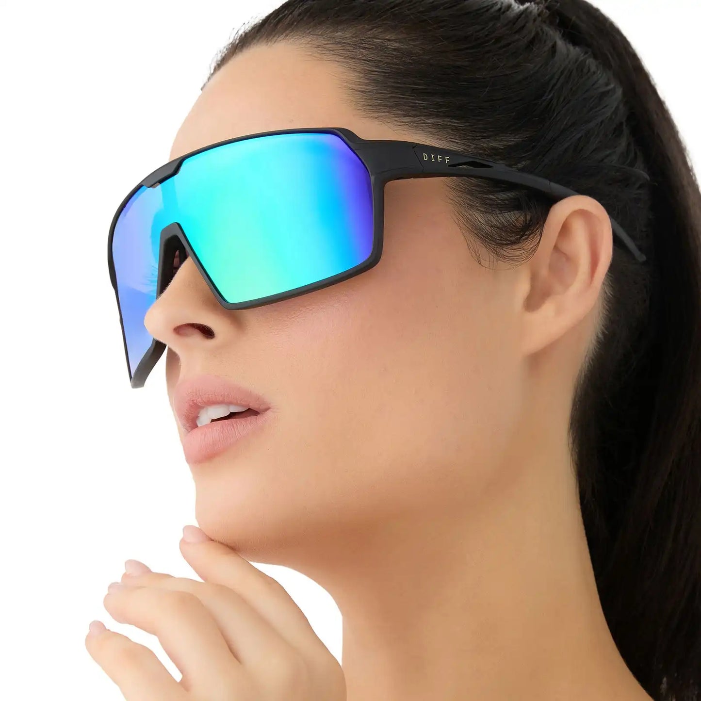 CHARGE - MATTE BLACK + GREEN MIRROR + POLARIZED SUNGLASSES