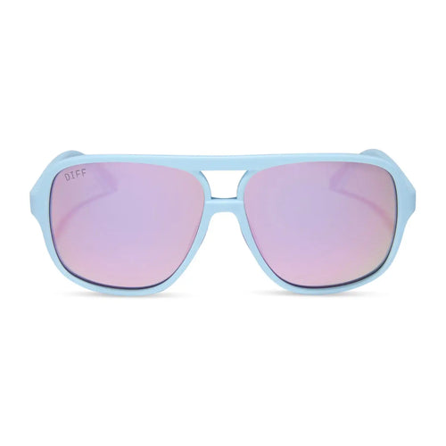 HANGTIME - MATTE BABY BLUE + LAVENDER MIRROR + POLARIZED SUNGLASSES