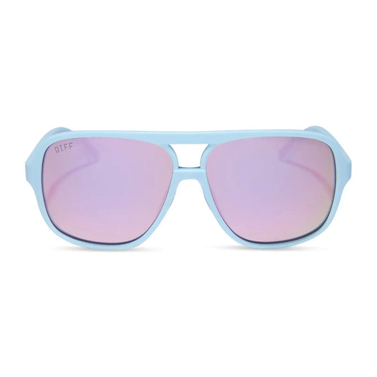 HANGTIME - MATTE BABY BLUE + LAVENDER MIRROR + POLARIZED SUNGLASSES