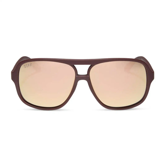 HANGTIME - MATTE RUGBY RED + CHAMPAGNE MIRROR + POLARIZED SUNGLASSES