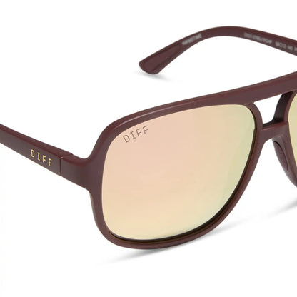 HANGTIME - MATTE RUGBY RED + CHAMPAGNE MIRROR + POLARIZED SUNGLASSES