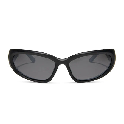SIDE OUT - MATTE BLACK + GREY W/ SILVER FLASH + POLARIZED SUNGLASSES