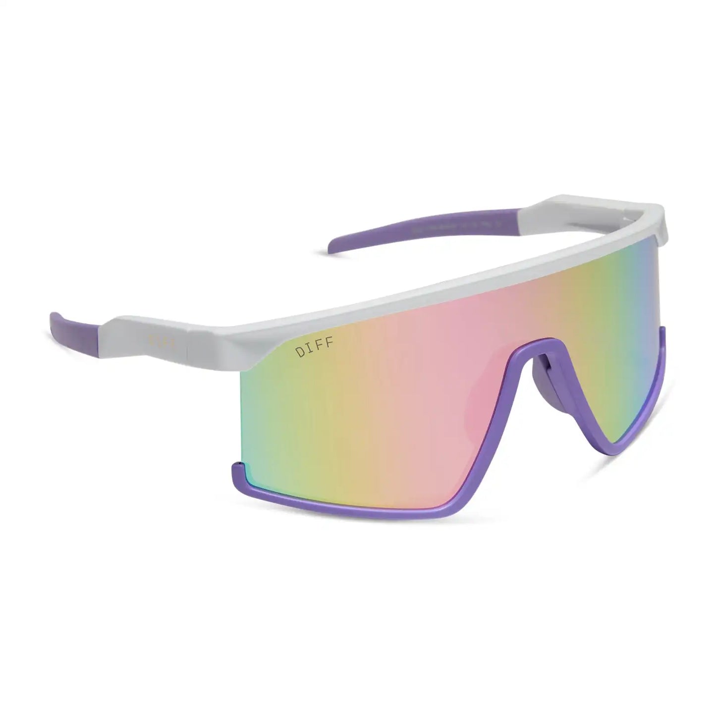 SPIKE - MATTE WHITE LAVENDER + RAINBOW MIRROR + POLARIZED SUNGLASSES