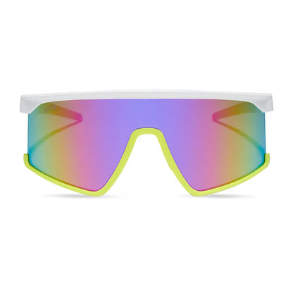 SPIKE - MATTE WHITE + PINK RUSH MIRROR + POLARIZED SUNGLASSES