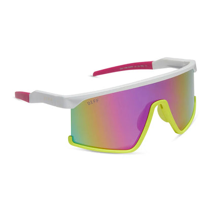 SPIKE - MATTE WHITE + PINK RUSH MIRROR + POLARIZED SUNGLASSES