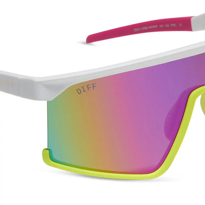 SPIKE - MATTE WHITE + PINK RUSH MIRROR + POLARIZED SUNGLASSES
