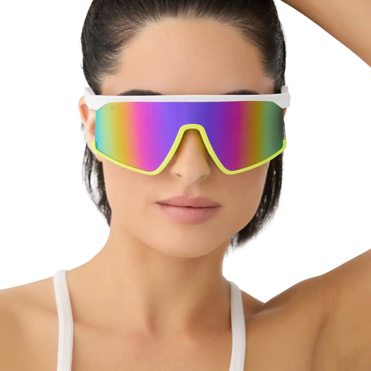 SPIKE - MATTE WHITE + PINK RUSH MIRROR + POLARIZED SUNGLASSES