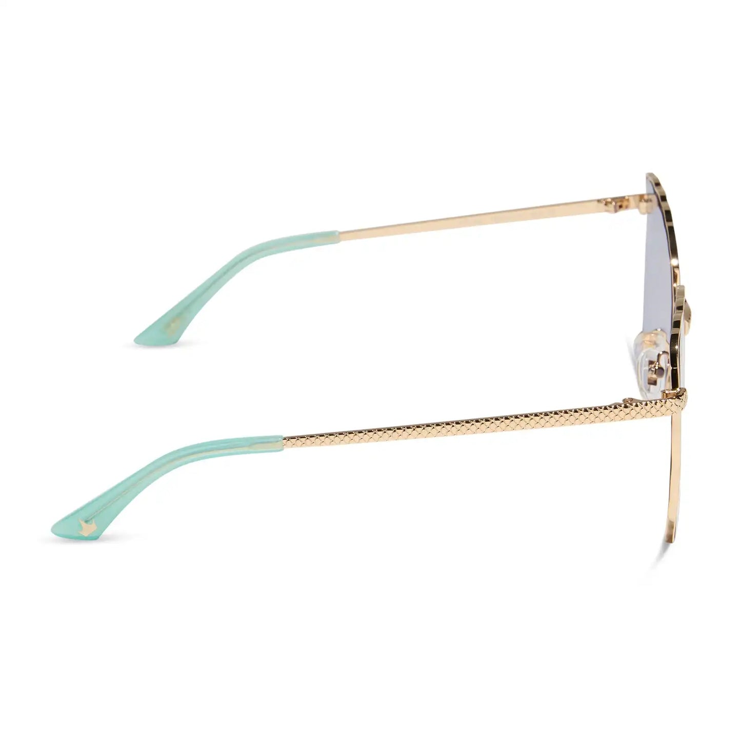 ARIEL 2.0 - SHIMMERING GOLD + IRIDESCENT SEA FOAM TO BLUE GRADIENT SUNGLASSES