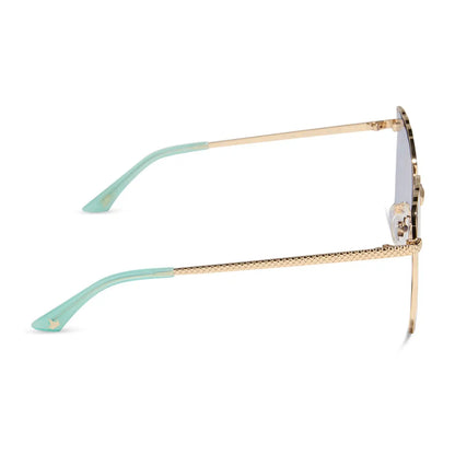 ARIEL 2.0 - SHIMMERING GOLD + IRIDESCENT SEA FOAM TO BLUE GRADIENT SUNGLASSES