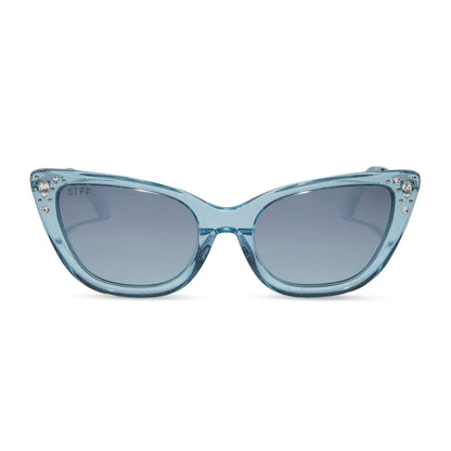 CINDERELLA - BLUE CRYSTAL GLITTER + BLUE DUST GRADIENT + POLARIZED SUNGLASSES