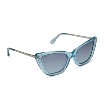 CINDERELLA - BLUE CRYSTAL GLITTER + BLUE DUST GRADIENT + POLARIZED SUNGLASSES