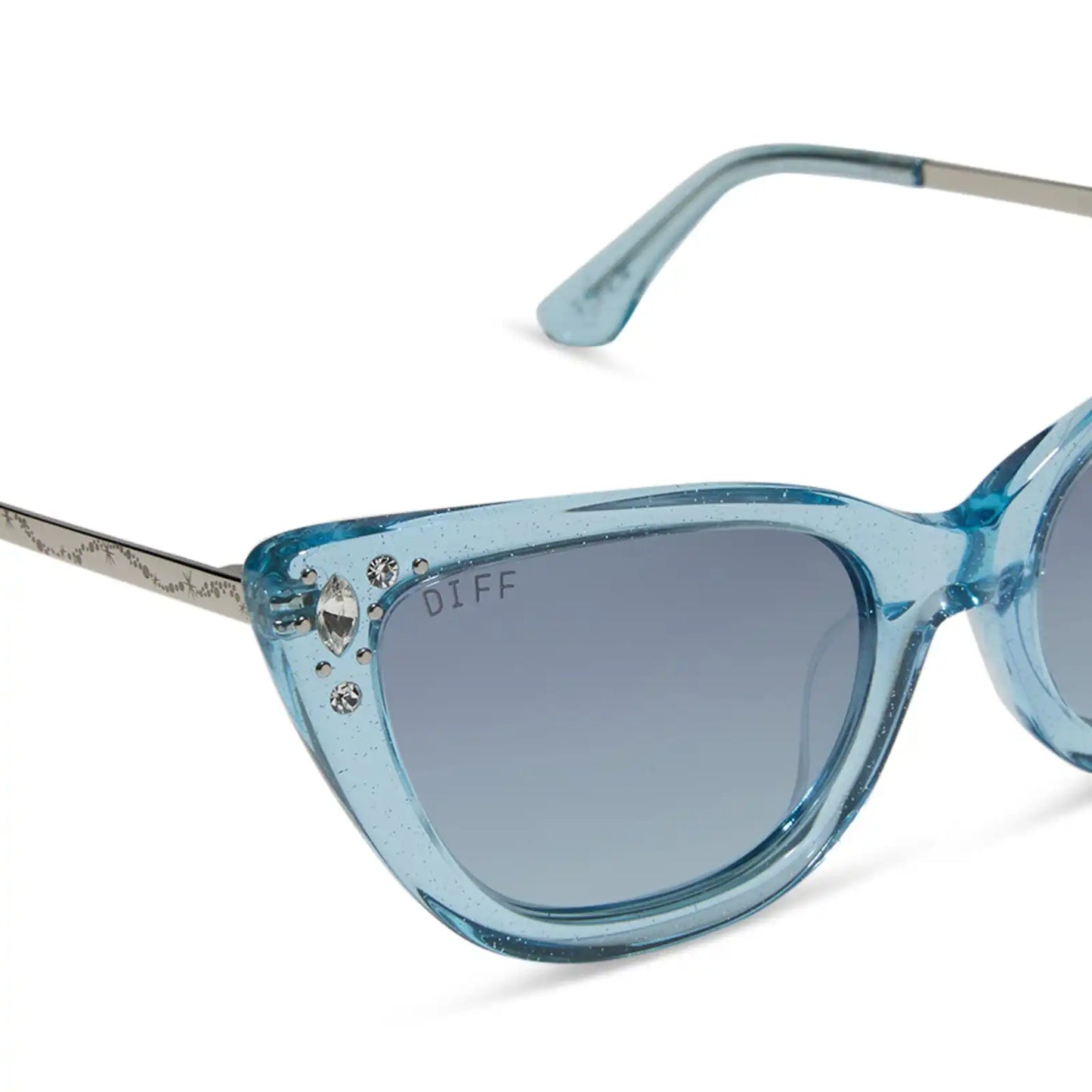CINDERELLA - BLUE CRYSTAL GLITTER + BLUE DUST GRADIENT + POLARIZED SUNGLASSES