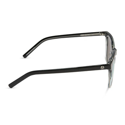 MR. FANTASTIC™ - RETRO BLACK TO CLEAR GRADIENT + QUANTUM BLUE MIRROR + POLARIZED SUNGLASSES