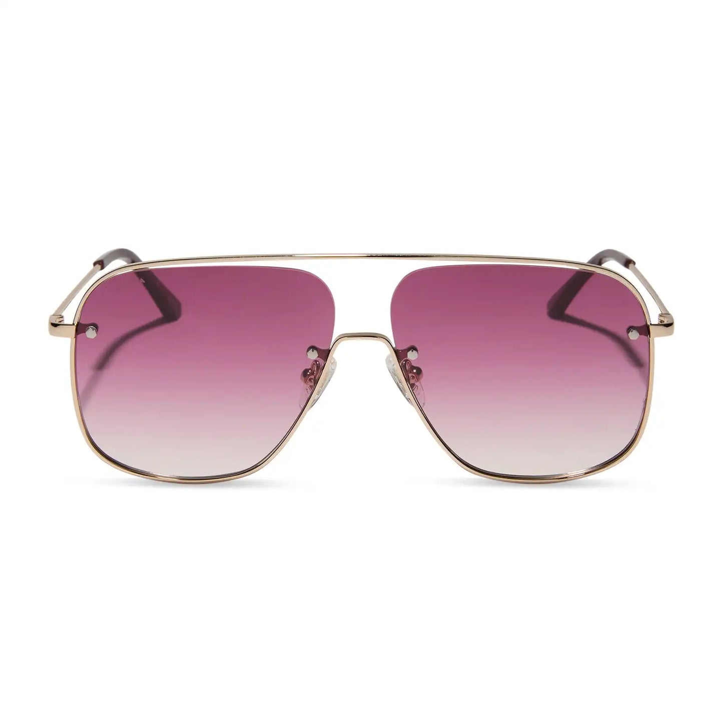 CYNTHIA - GOLD + BORDEAUX TEMPLE TIPS + WINE GRADIENT + POLARIZED SUNGLASSES