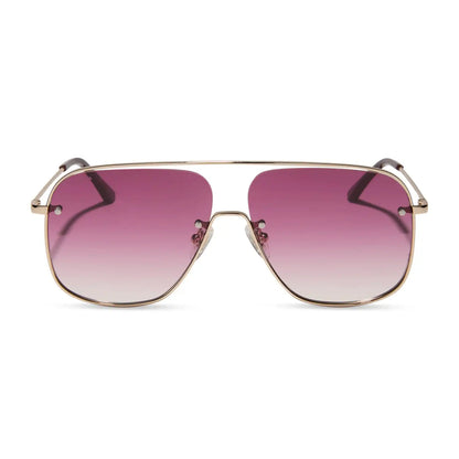 CYNTHIA - GOLD + BORDEAUX TEMPLE TIPS + WINE GRADIENT + POLARIZED SUNGLASSES