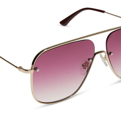 CYNTHIA - GOLD + BORDEAUX TEMPLE TIPS + WINE GRADIENT + POLARIZED SUNGLASSES
