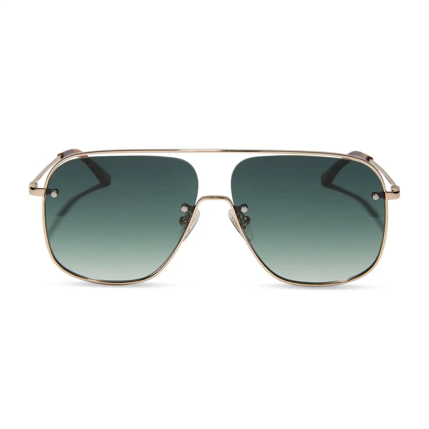 CYNTHIA - GOLD + RICH TORTOISE TEMPLE TIPS + G15 GRADIENT + POLARIZED SUNGLASSES