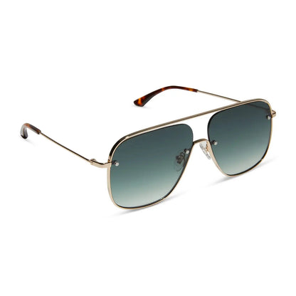 CYNTHIA - GOLD + RICH TORTOISE TEMPLE TIPS + G15 GRADIENT + POLARIZED SUNGLASSES