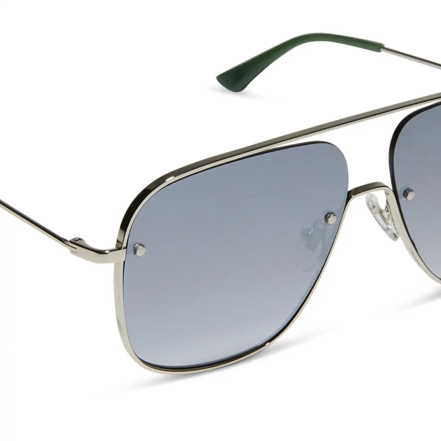 CYNTHIA - SILVER + ALPINE TEMPLE TIPS + GREY GRADIENT WITH SILVER FLASH + POLARIZED SUNGLASSES
