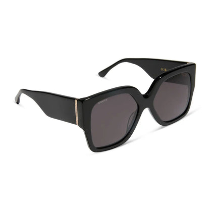 LIVIA - BLACK + GREY + POLARIZED SUNGLASSES