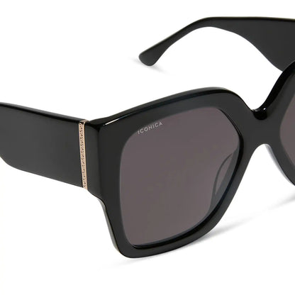 LIVIA - BLACK + GREY + POLARIZED SUNGLASSES