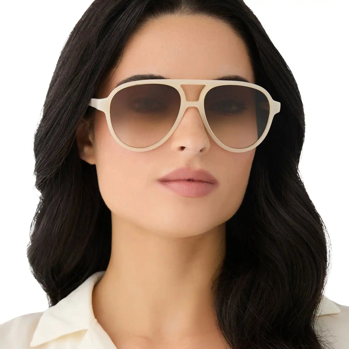 PIA - MERINGUE + BROWN GRADIENT + POLARIZED SUNGLASSES