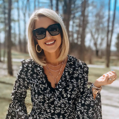 BELLA - BLACK + GREY + POLARIZED SUNGLASSES
